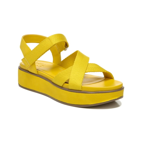 NATURALIZER Womens Yellow Crisscross Straps Non-Slip Arch Support Comfort Balena Round Toe Platform Sandals 8.5 M