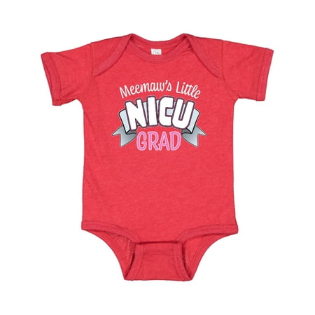 

Inktastic Meemaw s Little Nicu Grad in Pink with Banner Gift Baby Boy or Baby Girl Bodysuit