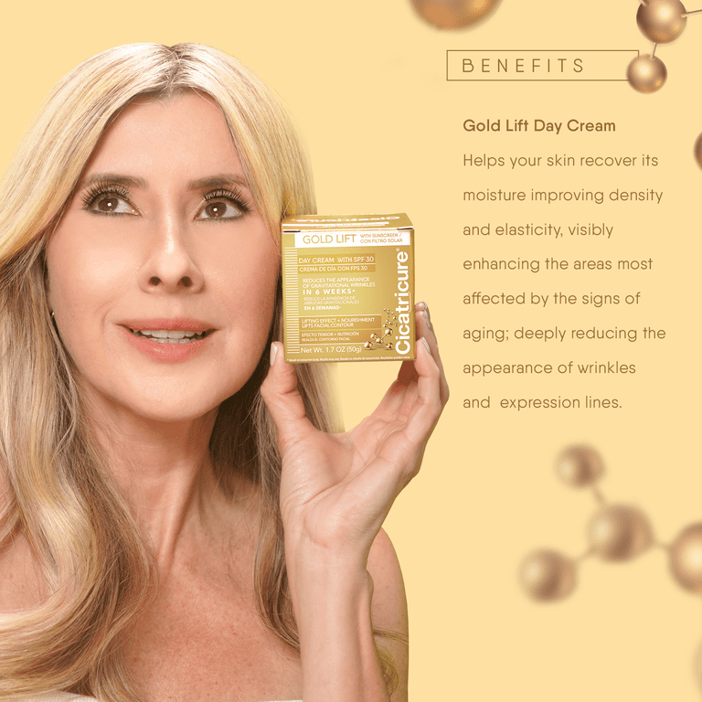 Cicatricure Gold Lift Day Cream SPF 30, Improves Hydration and