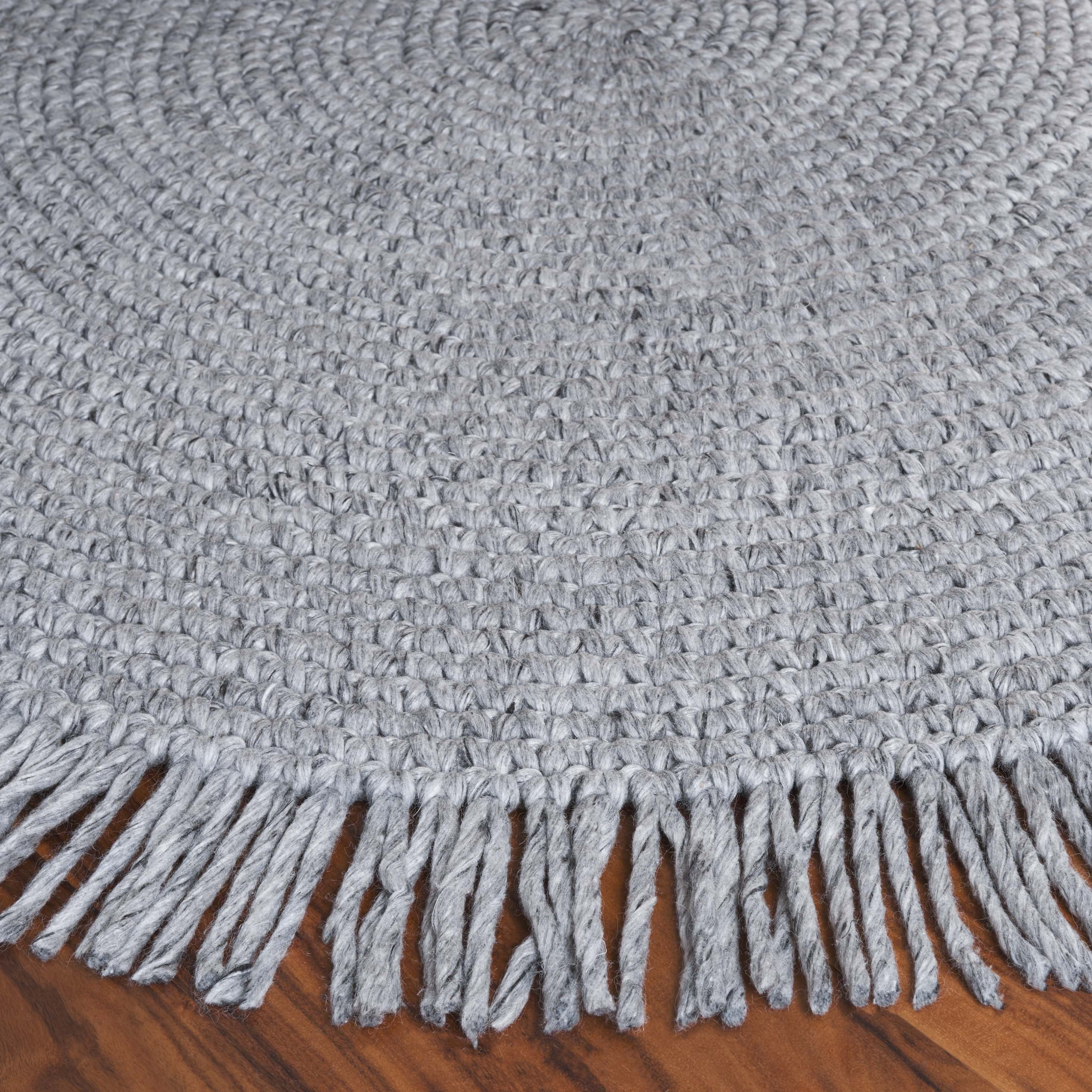 SAFAVIEH Renewal Issam Solid Area Rug, Grey, 4' x 4' Round
