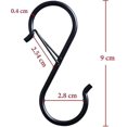 thumbnail image 2 of Paquete de 10 ganchos en forma de S para colgar ganchos en forma de S negros, ganchos de metal resistentes con seguridad, 2 of 5