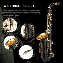 Saxophone Black Paint E-flat Sax for Beginner Student Intermediate Player Brass Eb Alto with Mouthpiece Carrying Case Cleaning Cloth Brush Straps