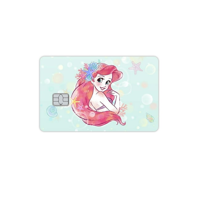 Cartoon Credit Debit Card Matte Skin Stickers Transportation Card Decoration Elsa Ariel Cinderella Belle Princess Girls Decal