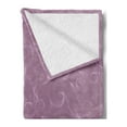 thumbnail image 2 of Hipster Soft Flannel Fleece Blanket, Hand Drawing Style Curly Lines Forming Spiral Shapes Retro Style Abstract Ornament, Cozy Plush for Indoor and Outdoor Use, 50" x 60", Purple Grey, by Ambesonne, 2 of 5