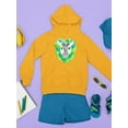 thumbnail image 3 of Zebra Face With Leaves Hoodie Juniors -Image by Shutterstock,  Large, 3 of 4