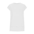 thumbnail image 4 of Wdfiry Women's Round Neck T-shirts Summer Loose Comfy Side Split Hem Tee Tops Fashion Solid Color Casual Short Sleeve Blouses, 4 of 5