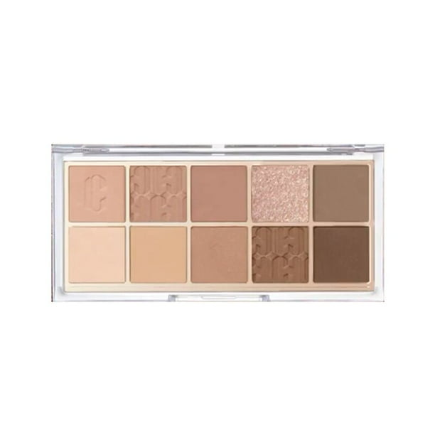 Paleta de sombras de ojos con brillo perlado, 10 colores, resistente al agua, pigmento brillante, maquillaje de ojos Natural encantador Gao Jinjia LED