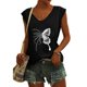thumbnail image 2 of Camisetas sin mangas con cuello en V de verano para mujer, camisetas de manga corta con estampado de mariposa Retro OAVQHLG3B Store lin121212, 2 of 5
