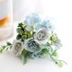 thumbnail image 5 of Wosthever Rosa de tela de seda, decoración para el hogar y la Oficina, flor de rosa realista artificial Flores artificiales azul, 5 of 6
