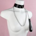 thumbnail image 4 of Slave Bondage Collar Luxury leather Neck Restraint Chain Leash BDSM Erotic Sex Toys For Women Couples Adult Games, 4 of 5