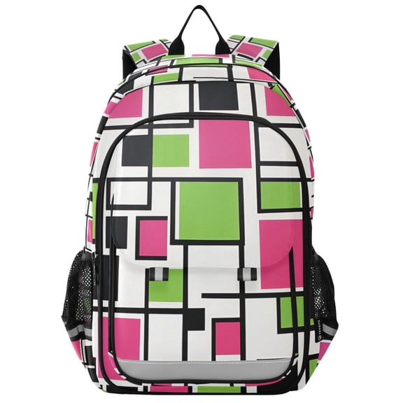 FORMRS Unisex School Backpack 17" Student Travel Bag with Laptop Compartment, Abstract Geometric