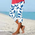 thumbnail image 2 of QATAINLAV Women's Fashion Print Beach Capri Pants Summer Yoga Athletic Soft Cropped Leggings Gym High Waisted Running Capris Blue L, 2 of 6