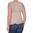 thumbnail image 2 of Max Studio London Womens Pleated Knit Blouse, Beige, Medium, 2 of 2