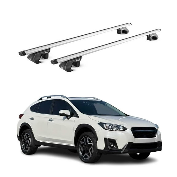 OMAC Roof Rack Luggage Carrier for Subaru Crosstrek 2018-2024 Alu Silver Grey 2Pcs