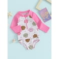 thumbnail image 4 of Yunliwuli Girls' Rash Guard Set, 2 Piece Swimsuit Set, Quick Dry Rash Guard, Fish/Shell Print Zipper Long Sleeve Tops Bottoms Bathing Suit, 4 of 10