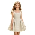 thumbnail image 4 of Rhuody Girls Dress Sleeveless Springtime Striped Pleated With Tie Strap Bodice – Playful Party Or Everyday Dress For Little Princesses Retro Playsuit, 4 of 8