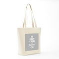 thumbnail image 7 of CafePress - Keep Calm And Carry On Grey Tote Bag - Unisex Canvas Tote Bag, Beige, 1-Piece, 7 of 7