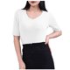 thumbnail image 2 of mfyjkho Tops Para Hacer Ejercicio, Camiseta Informal De Color Liso Para Mujer, De Manga Corta Y Cuello En V, Blusas Para El Hogar Tops Para Hacer Ejercicio Xl, 2 of 5