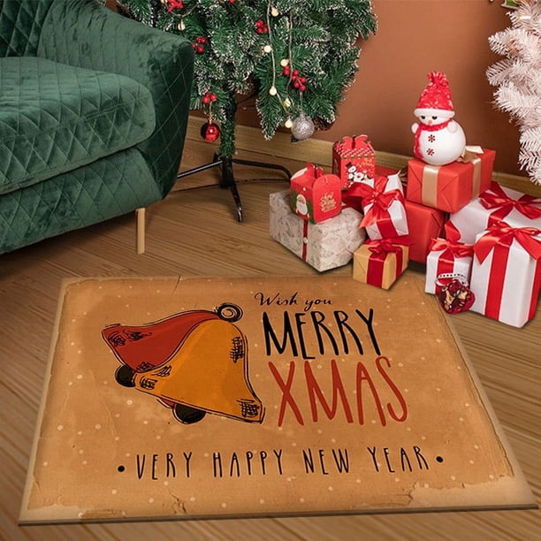 Hot6sl Ofertas de La Semana Felpudo Decorativo Navideño Antideslizante para Interior y Exterior, para Puerta de Entrada, Baño, Alfombra