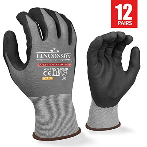 LINCONSON Safety Performance Series Construction Mechanics Work Gloves