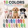 thumbnail image 4 of POITVD 18 Pack Adjustable Puppy ID Collars with Bells, Soft Nylon Paw Print Whelping Collars for Kittens, Cats and Small Dogs, 8.3–13.2 Inch, Assorted Colors, 4 of 7