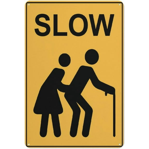 Slow Elderly Symbol Sign Safe Sign, Signs Outdoor, 12 X 8 In, Sign For Home, Business, Driveway Alert