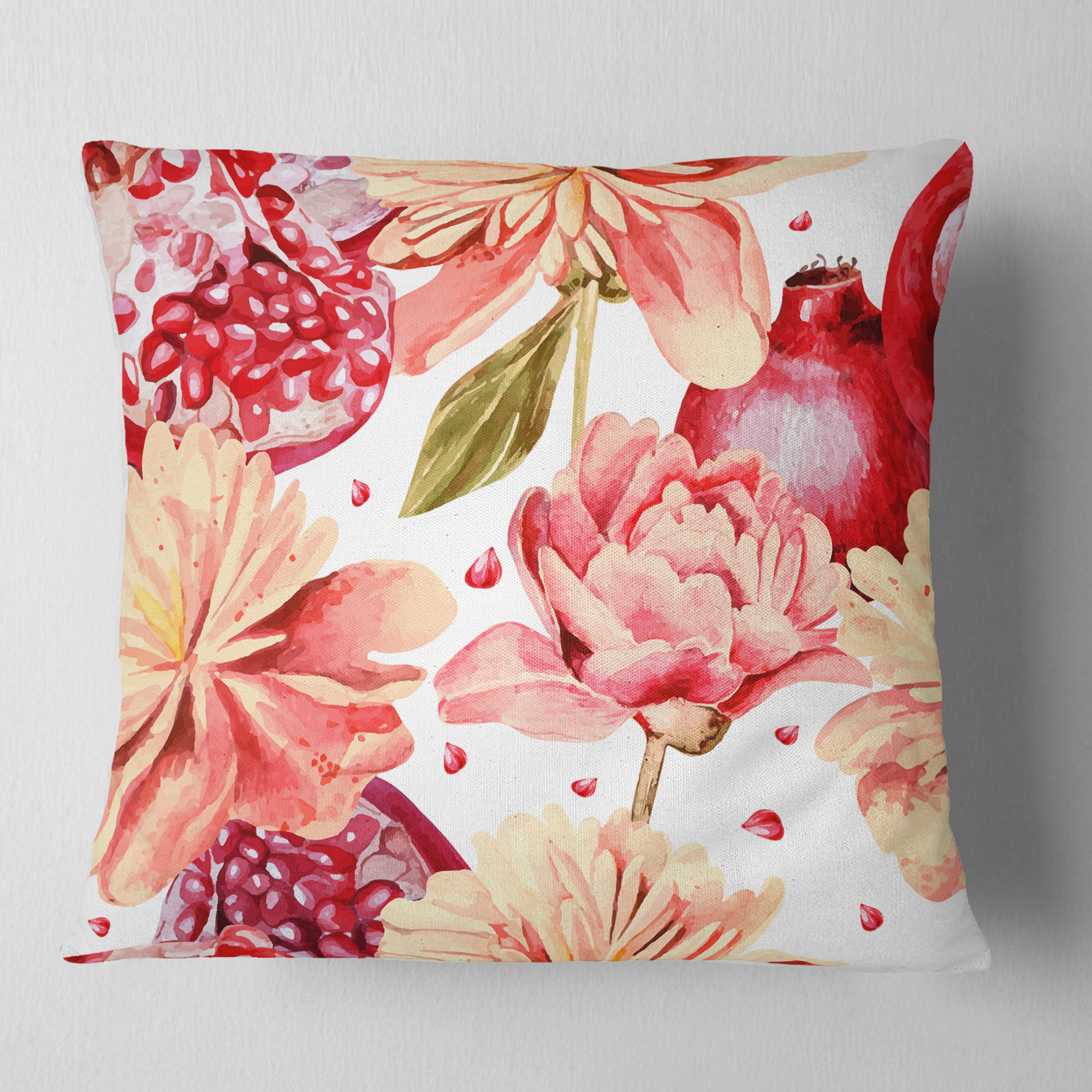 Designart Flowers beyond the Edges - Floral Throw Pillow - 16x16