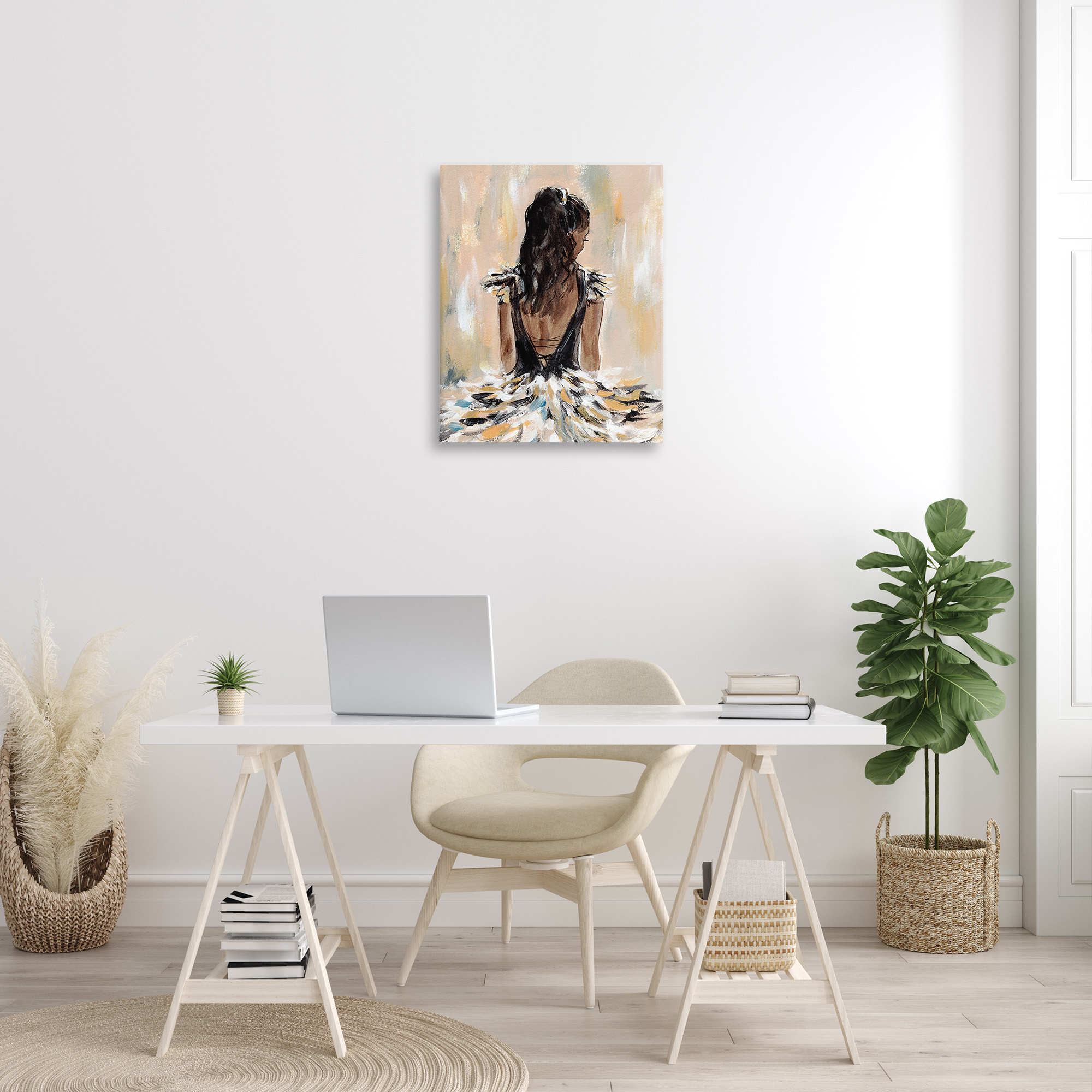 Stupell Industries Fashionista in Dress Beauty & Fashion Painting Gallery Wrapped Canvas Art Print Wall Art, 24 x 30