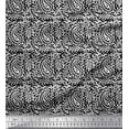 thumbnail image 1 of Soimoi Polyester Crepe Fabric Leaves & Paisley Block Printed Fabric 1 Yard 52 Inch Wide, 1 of 3