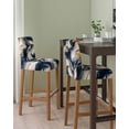 thumbnail image 2 of Navy Blue Marble Bar Stool Covers Set of 6, Gold Modern Art Stretch Washable Bar Chair Covers with Backs, Removable Pub Counter Height Chair Cover for Kitchen Dining Room Cafe, 2 of 7