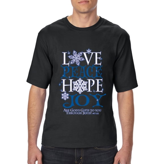MmF - Big Men's T-Shirt - PEACE HOPE LOVE JOY