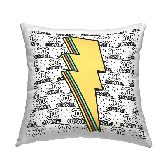 Stupell Industries Glam Lightning Bolt Pop Style Fashion Brand Design by Ziwei Li Throw Pillow
