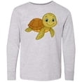 thumbnail image 3 of Inktastic Cute Smiling Turtle Illustration for Kids Long Sleeve Youth T-Shirt, 3 of 5