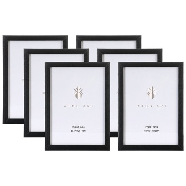 5x7 Solid Wood Picture Frames,Black Photo Frame Wall Mounting or Table