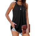 thumbnail image 2 of Lindreshi Tank Tops for Women 2024 Women Solid Sleeveless Halter Tops Pleated Pullover Vest Tank Tops Shirts Blouse, 2 of 9