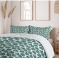thumbnail image 6 of Ambesonne Exotic Duvet Cover Set, Monsteras Modern Drawing, 2-Calking, Hunter Green and White, 6 of 7
