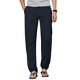 thumbnail image 2 of ZHENWEI Mens Cotton Linen Drawstring Pants Elastic Waist Casual Jogger Yoga Pants, 2 of 7