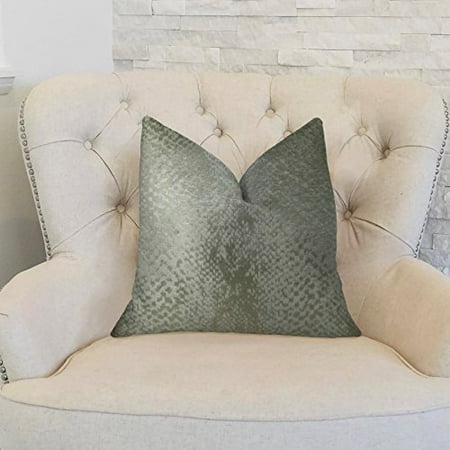 Plutus Hidden World Silver Handmade Throw Pillow, (Double sided 20" x 20")