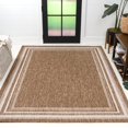 thumbnail image 5 of JONATHAN Y TSN210C-5 Lido Traditional Casual Pinstripe Border Brown/Cream 5 ft. x 8 ft. Indoor/Outdoor Area Rug, 5 of 10