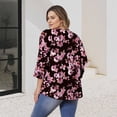 thumbnail image 5 of Womens Plus Size Tunics Tops 3/4 Sleeve Shirts Floral Blouses Loose Fit Pleated Tops, 5 of 7