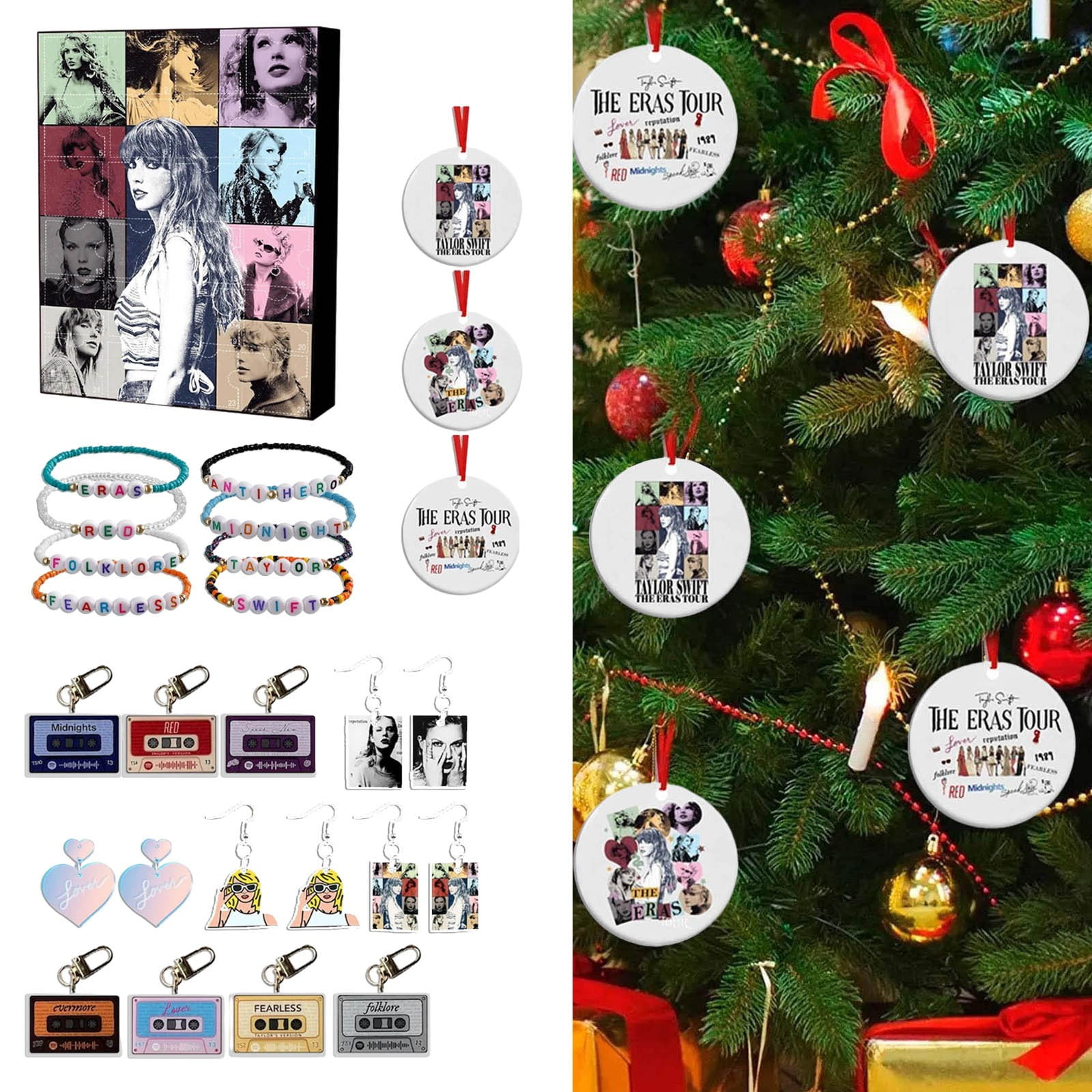 Taylor Swift Bracelet Ornaments Christmas Advent Calendar Jewelry