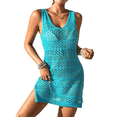 thumbnail image 2 of Trajes de Baño para Mujer, Verano 2025, Crochet, Tejido Calado, Vestidos de Playa. Azul L, 2 of 10