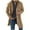 Brown-B, variant on Penkiiy Men's Fluffy Faux Fur Coat Long Thicken Soft Cotton Overcoat Black