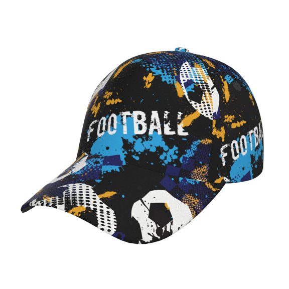 Teaboi Football Pattern Baseball Cap, UV Protection Adjustable Sports Cap, Outdoor Hat for Men and Women