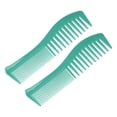 thumbnail image 1 of 2uds Pelo Peine Ancho Diente, Anti Estático, para Rizado Pelo, Verde, 1 of 7
