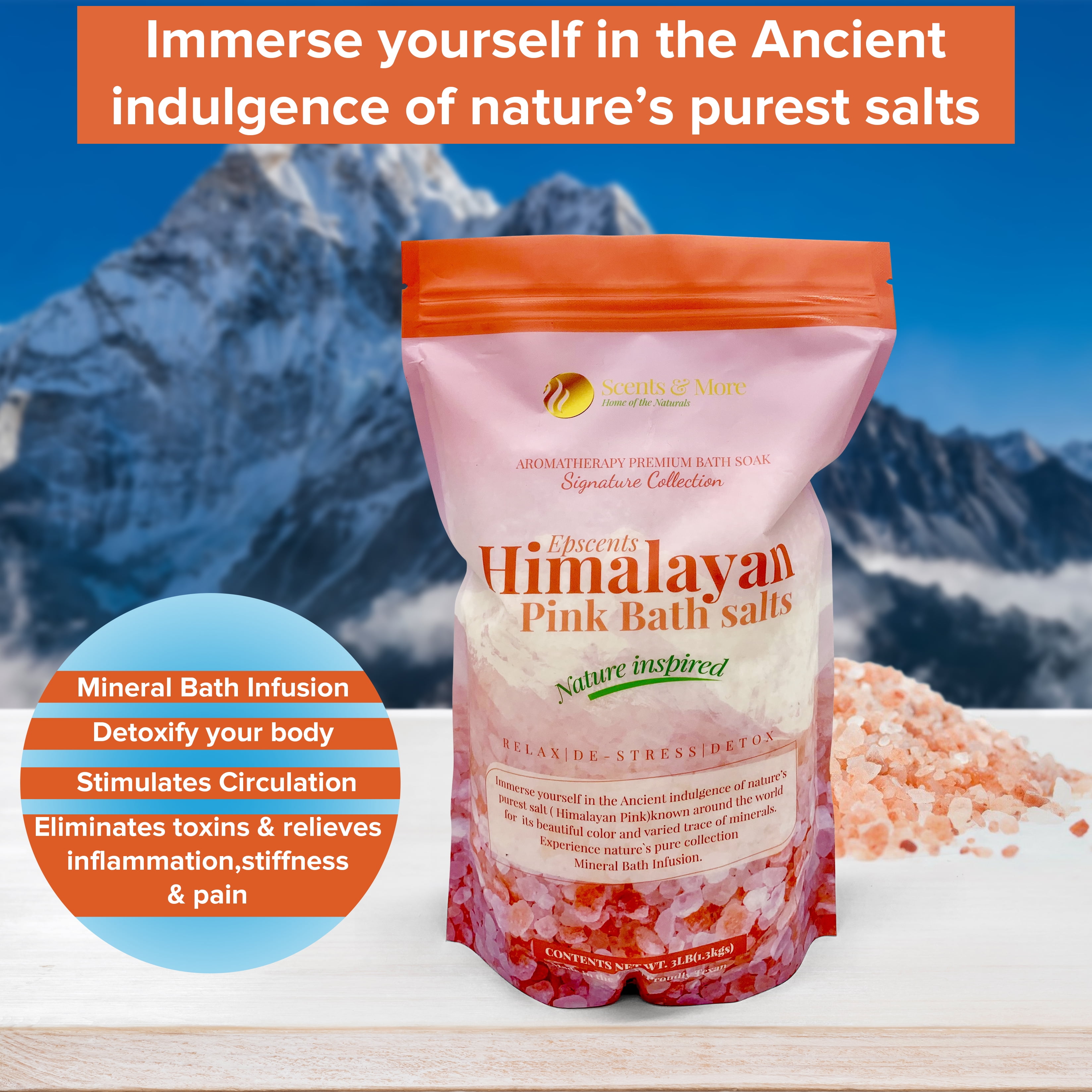 Epscents Pink Himalayan Premium Bath Salts  Infused with Essential oils