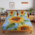 thumbnail image 1 of 2/3pcs Sunflower Fitted Sheet Set Children Adult Soft Cozy Bedding Set with Pillowcase,Queen (60"x80"), 1 of 5