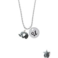 thumbnail image 2 of Delight Jewelry Resin Grey Elephant Silvertone Script Initial Disc - U - Charm Necklace, 20"+3", 2 of 4