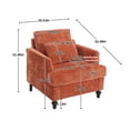 thumbnail image 4 of Accent Chair, Accent Chairs with Back and Armrest, Built-in Lumbar Pillow, Modern Accent Chairs for Living Room, Comfy Living Room Chairs Reading Armchair for Bedroom, Reading Room, Orange, 4 of 9