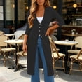 thumbnail image 2 of Long Cardigan Lightweight Knit Dusters Coat V Neck Button Up Sweater Dress Fall Outfits Women M, 2 of 4